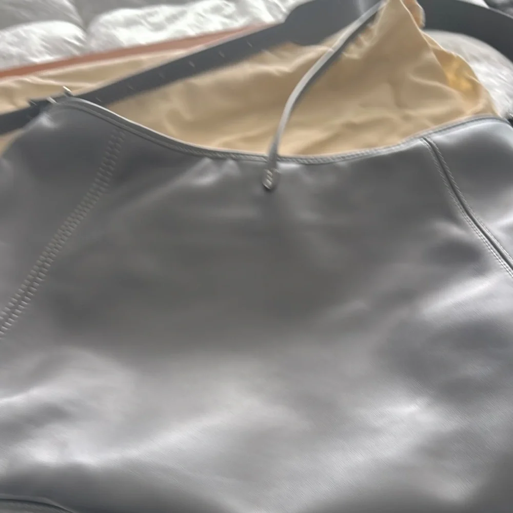 Monogram Gray and Brown  soft leather shoulder Bag - Picture 5 of 11